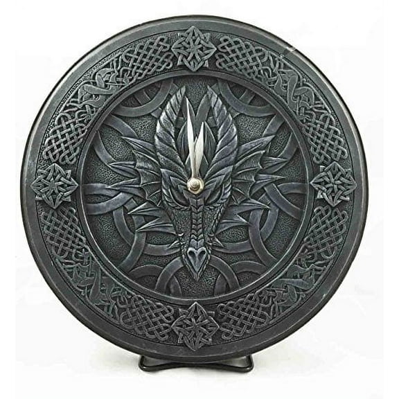 Gothic Dragon Gaze Round Wall Clock Resin Figurine