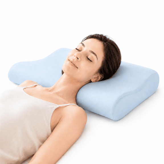 Memory Foam Neck Pillow, Slow Rebound Cervical Pillow, Ergonomic Orthopedic Design for Neck Pain Relief, Soft & Breathable, Ideal for Home, Office & Travel