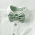 thumbnail image 4 of SonxaHe Toddler Boy's Outfits Long Sleeve Lapel Shirt Suspenders Pants Fromal Gentleman Outfits,3-Piece Green,Sized 2-3, 4 of 6