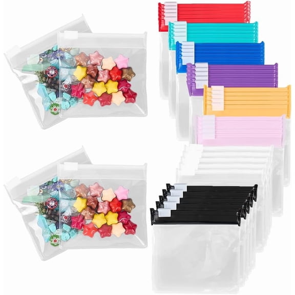 40Pcs 2.85 x 2.85In Transparent Jewelry Storage Bags Self Seal Packaging Bags EVA Colorful Zip Lock Small Portable Travel Square Crafts Pouches for Display Jewelry Necklace Bracelet Mixed Color