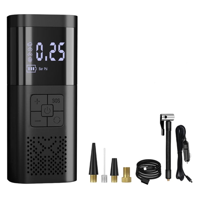 Compresor de aire portátil eléctrico LCD digital LED Infdor de aire de operación con una mano para bicicletas Coches PSI, Bar, Kpa, kg / cm2 - inalámbrico Sunnimix Bomba de aire del coche