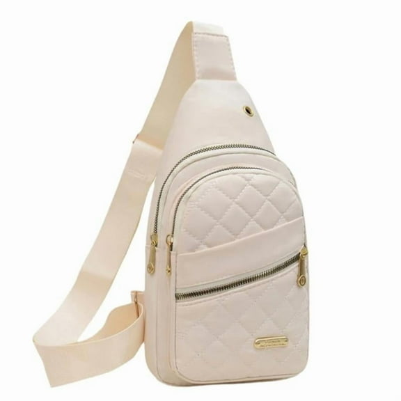 2025 Solid Color Quilted Fanny Pack - Casual Zipper Chest Belt Bum Bag, Adjustable Sling Bag for Daily Use, Lightweight & Waterproof