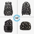 thumbnail image 2 of 3-Piece Backpack Set,Large Capacity Daisy Print Backpack with Insulated Lunch Bag & Pencil Pouch,Waterproof with Laptop Compartment & Side Pocket, 2 of 8