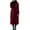 Wine, variant on Women Trench Coat Lapel V Neck Button Dow Belt Long Cardigan Woolen Casual Comfy Fall Winter Jackets With Pockets (XXL, Black)