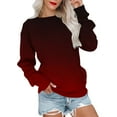 thumbnail image 2 of Jsaierl Womens Sweatshirts Plus Size Gradient Trendy Sweatshirts Round Neck Fall Pullover Tops Oversized Long Sleeve Shirts Deals Of the Day, 2 of 6
