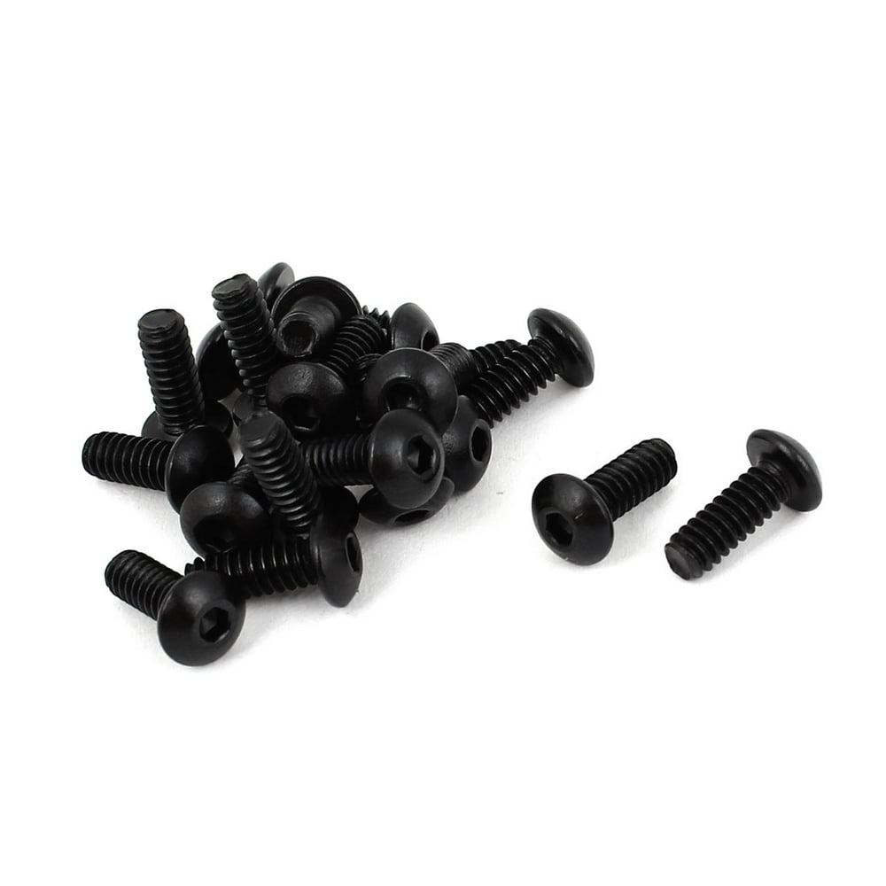 Uxcell 632 x 3/8" UNC Alloy Steel Hex Socket Button Head Machine Screws Black 20 Pcs Walmart