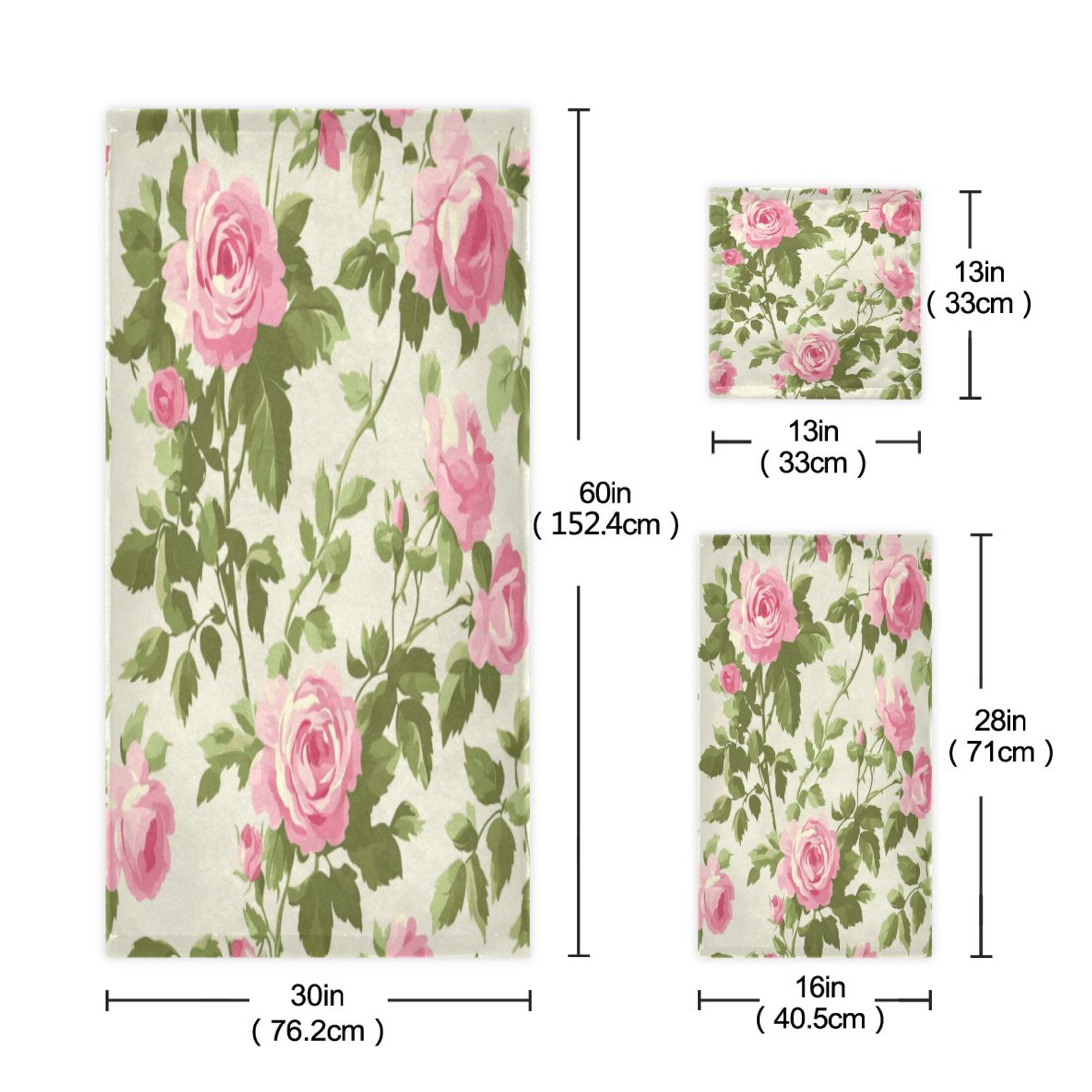 Three-Piece Towel Set Face Towel Towel Set Hand Towel Bath Towel Cotton Bath Towels Bath Towel Sets Hand Bath Towels Pretty Pink Rose