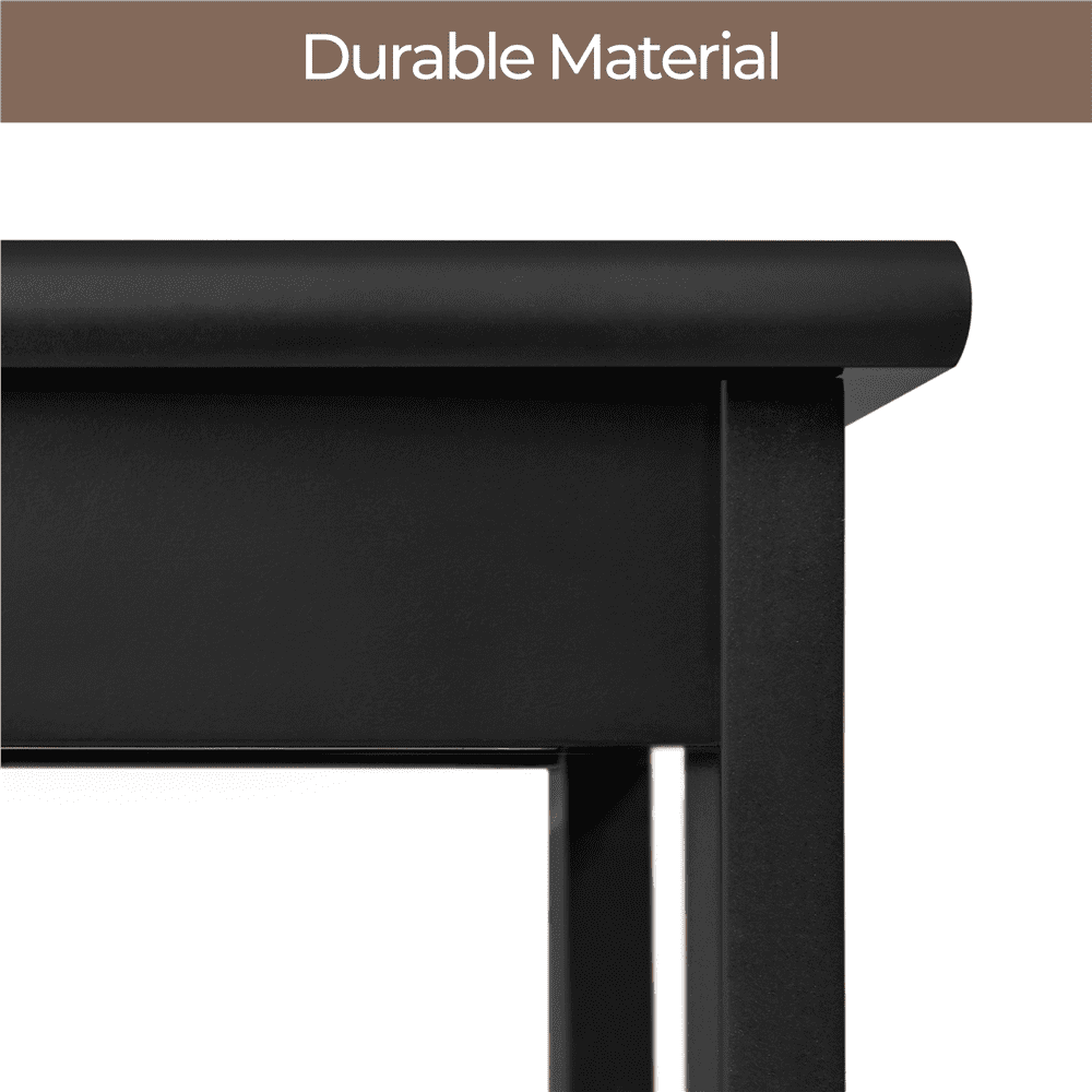 Alden Design 4-Tier Bathroom Floor Cabinet with Adjustable Shelf, Black