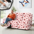 thumbnail image 4 of COEQINE Stretch Recliner Couch Cover Heavy Duty Reclining Sofa Cover 8 Pieces 3 Seater Lazy Boy Recliner Chair Slipcover Soft Furniture Protector for Valentines Day Decor, Red Heart Paw Print, 4 of 8