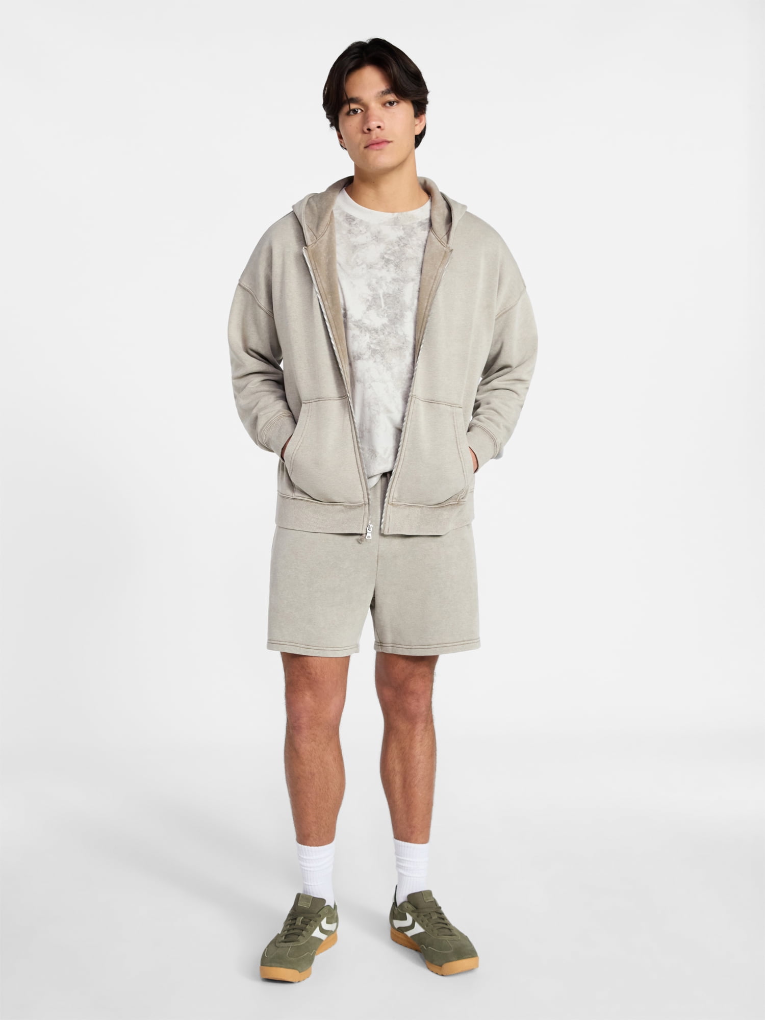 No Boundaries Zip Hoodie with Long Sleeves, Men's XS-4XLT