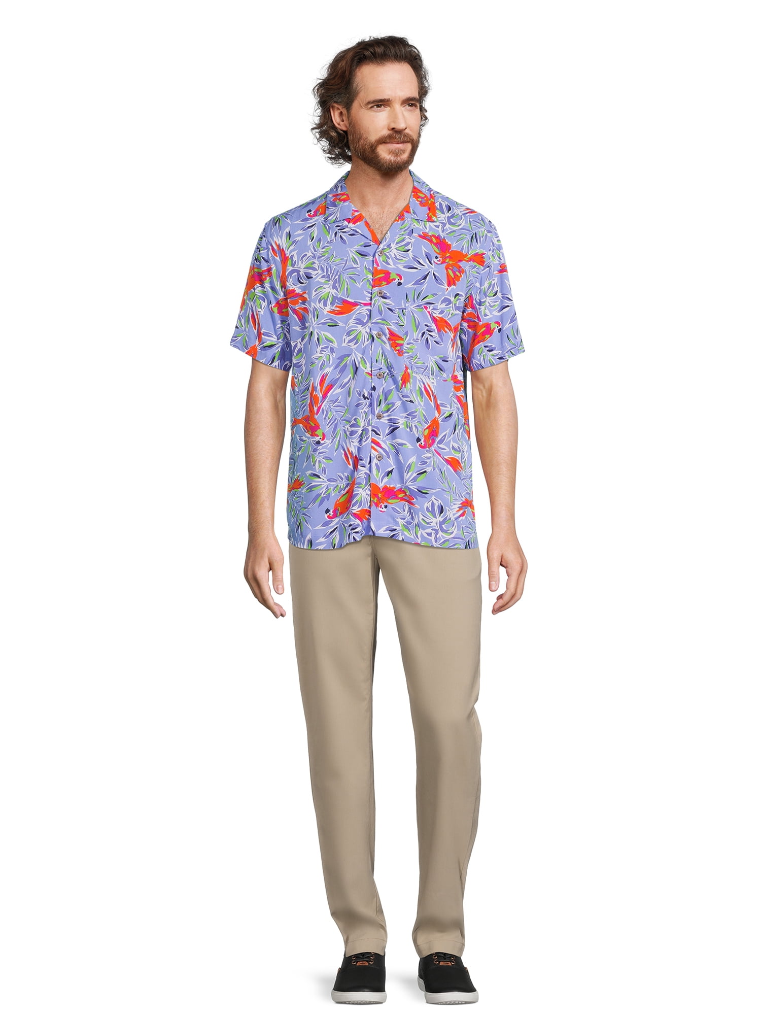 George Men’s Printed Short Sleeve Button Down Shirt