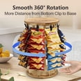 thumbnail image 5 of Increased Size Chip Display Rack, 5 Tiers 40 Clips Wooden Rotating Display Stand, Snack Rack for Pantry Retail Countertop, 22.5" (57.2 cm) High, 5 of 6