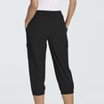 thumbnail image 3 of QATAINLAV Cargo Capris for Women Casual Elastic Waist Joggers Solid Color Athletic Workout Hiking Capri Pants with Pockets Black XL, 3 of 10