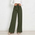 thumbnail image 2 of Tqcoqu Women's High Waisted Wide Leg Lounge Pants, Lightweight Loose Work Elastic Casual Outfits Trousers with Pockets, 2 of 7