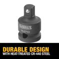 thumbnail image 3 of Adaptador de impacto DEWALT 1/2 Drive 1/2 a 3/8 de acero tratado térmicamente, 3 of 4