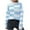 Light Blue, variant on MIUOWANP Cropped Sweaters for Women Trendy Women's Clothing Design Striped Sweater Women's Loose And Winter Long-sleeved European And Knitted Sweaters New Light Blue M