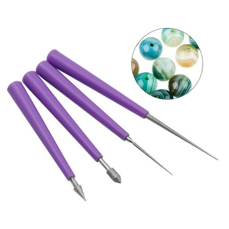 

BAMILL 4pcs Diamond Beading Hole Enlarger Tipped Reaming File Needle File for Beads