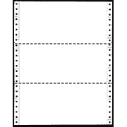 9-1/2 x 3-2/3" Continuous Computer Paper, White, 2 Part, Side Perfs