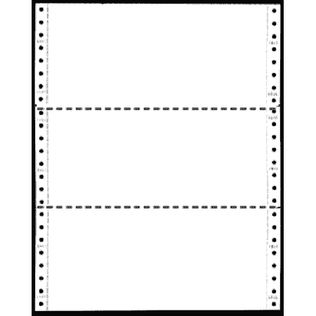 9-1/2 x 3-2/3" Continuous Computer Paper, White, 2 Part, Side Perfs