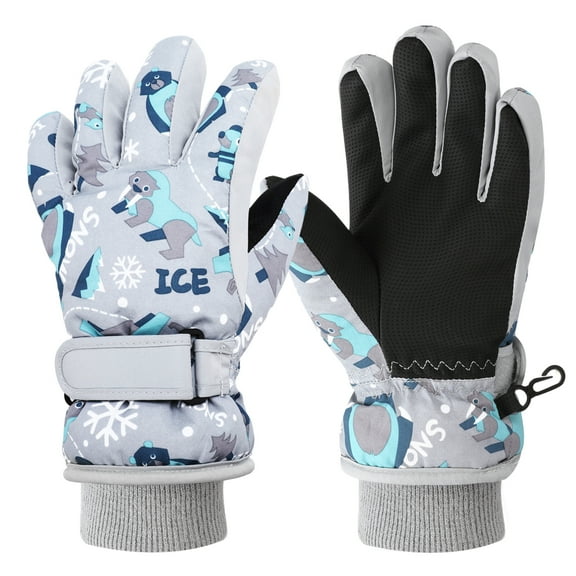 Bocaoying Kids Gloves Winter Ski Thermal Gloves Coral Fleece Lined Snow Gloves Touchscreen Windproof Anti-Slip Gloves for Age7-9 Boys Girls Kid Skiing Running Walking Skiing Snowboarding