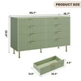 thumbnail image 2 of Fluted 8 Drawer Dressers for Bedroom, 54" Wide Modern Chest of Drawers with Deep Drawers, Large Double Dresser TV Stand, Wooden Dresser Organizer for Living Room, Hallway, Kids Room, 2 of 7