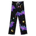 thumbnail image 3 of Cute Bat And Moon Pattern-1 Pajama Pants Loose Pajamas Female Breathable Home Trousers Leisure Sleeping Pants Large Size, 3 of 6