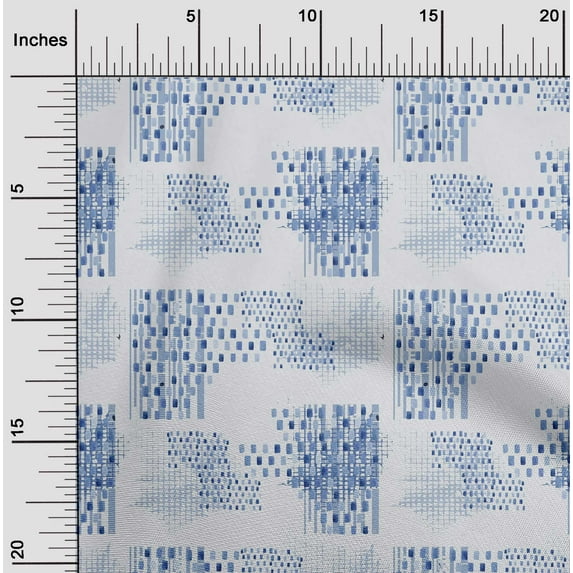 oneOone Cotton Silk Grayish Blue Fabric Texture Watercolor Sewing Material Print Fabric By The Yard 42 Inch Wide