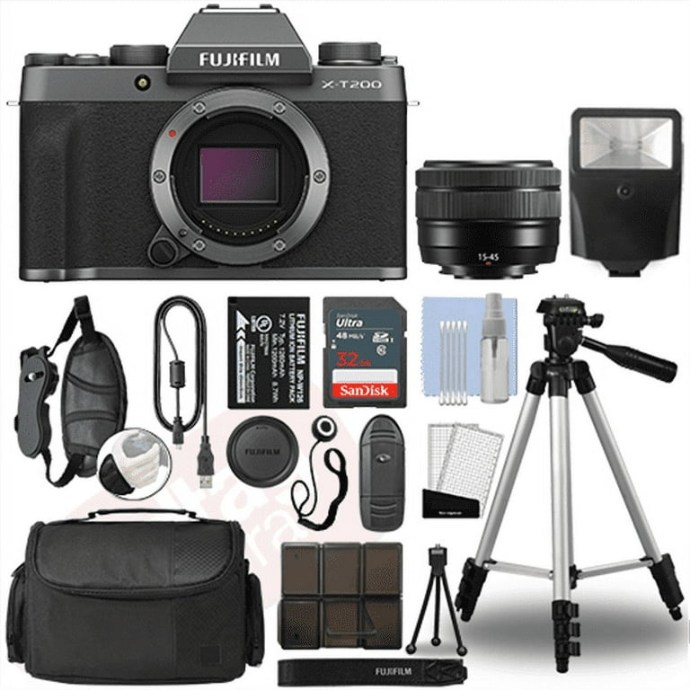 Fujifilm XT200 Mirrorless Digital Camera & 15-45mm Lens Dark