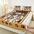 thumbnail image 3 of Manfei Kawaii Cartoon Dogs Twin Sheet Sets,Pet Lover Twin Fitted Sheet,Puppy Paws Print Flat Sheet For Boys Kids,Luxury Bedroom Decor,3pcs, 3 of 7