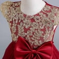 thumbnail image 7 of Generic Toddler Night Gown Toddlers Kids Girl Dress Summer Sleeveless Bowknot Flower Princess Catwalk Performance Dresses for Wedding Birthday Holiday Party Gowns(6-7 Years,Red), 7 of 7