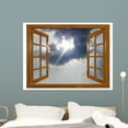 thumbnail image 1 of Sunburst Clouds through Window Wall Mural Wallmonkeys Peel and Stick Graphic (48 in W x 36 in H) WM503008, 1 of 4