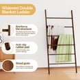 thumbnail image 6 of Wooden Wide Blanket Ladder, 6-Tier Foldable Ladder Shelf Farmhouse Quilt Towel Rack Holder for Big Blanket, Freestanding Decorative Ladder for Living Room, Bedroom, Rustic Brown, 6 of 8
