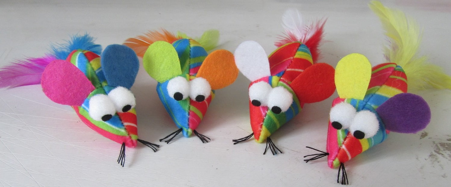 Vibrant Life Feather Mouse Cat Toy, Color May Vary