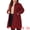 Dark Red, variant on Women's Plus Size Peter Pan Collar Single Breasted Coat 1X Dark Red