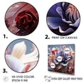 thumbnail image 3 of Designart "Whispering Floral Abstraction" Violets Floater Framed Wall Art Living Room, 3 of 5