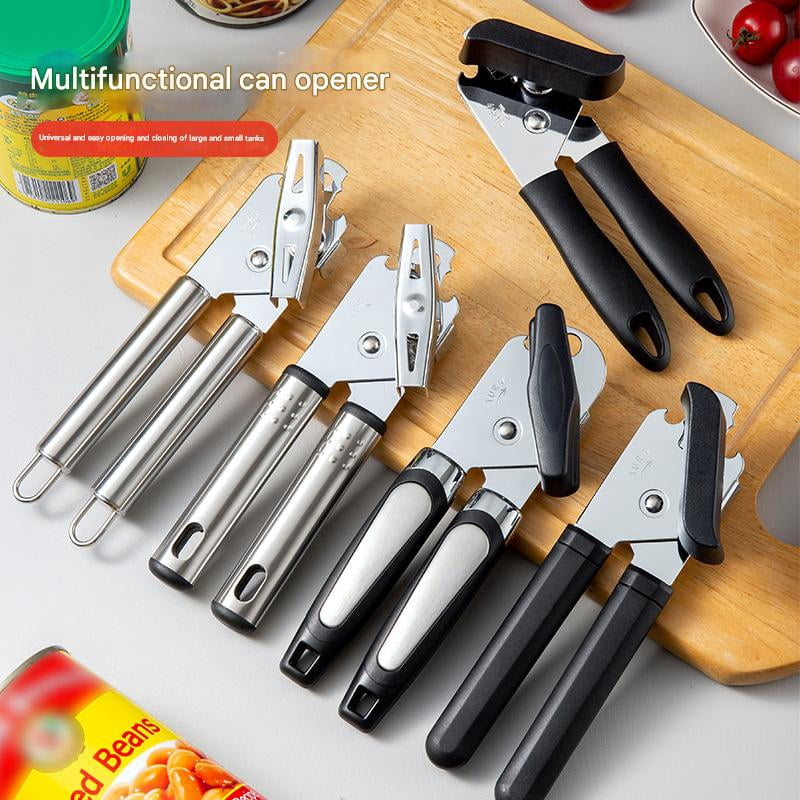 Juluva Classic Multifunction Can Opener and Bottle Opener Easy to Use, Razor Sharp Stainless Steel Cutting Wheel, Soft Ergonomic Handles