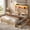 Natural Wood, variant on ANPOO Queen Size Farmhouse Bed Frame with 55'' Storage Headboard, LED Lights & Charging Station, Fluted Platform Bed with 4 Underbed Drawers, Wood Slat Support, No Box Spring Needed, Walnut