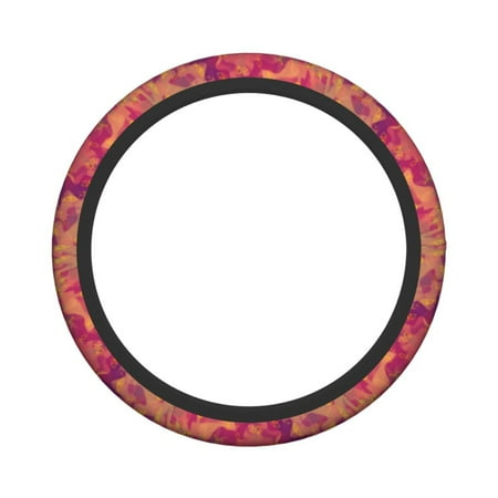 XMXY Car Steering Wheel Cover, Abstract Graffiti Fishes Non-Slip Jeep Truck Universal Elastic Steering Wheel Protector 15 inch