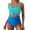 #46Sky Blue, variant on Women's One-Piece Swimsuit, Square Neck Tie Front Cutout Monokini with Tropical Print for Swimming and Beach Leopard Print S
