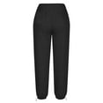 thumbnail image 4 of Womens Fleece Lined Sweatpants Baggy High Waisted Joggers Cinch Bottom Lounge Pants with Pocket Active Wear Black, 4 of 5