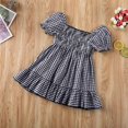 thumbnail image 3 of Robe à Carreaux à Manches Courtes pour Tout-Petite Fille Robe de Princesse, 3 of 4
