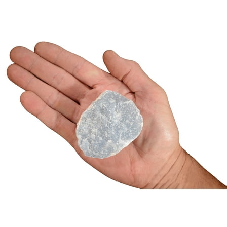 Kidz Rocks Angelite 3 1/2" 8-12 oz Anhydrite Raw Chakra Healing Crystal Blue Rock Mineral