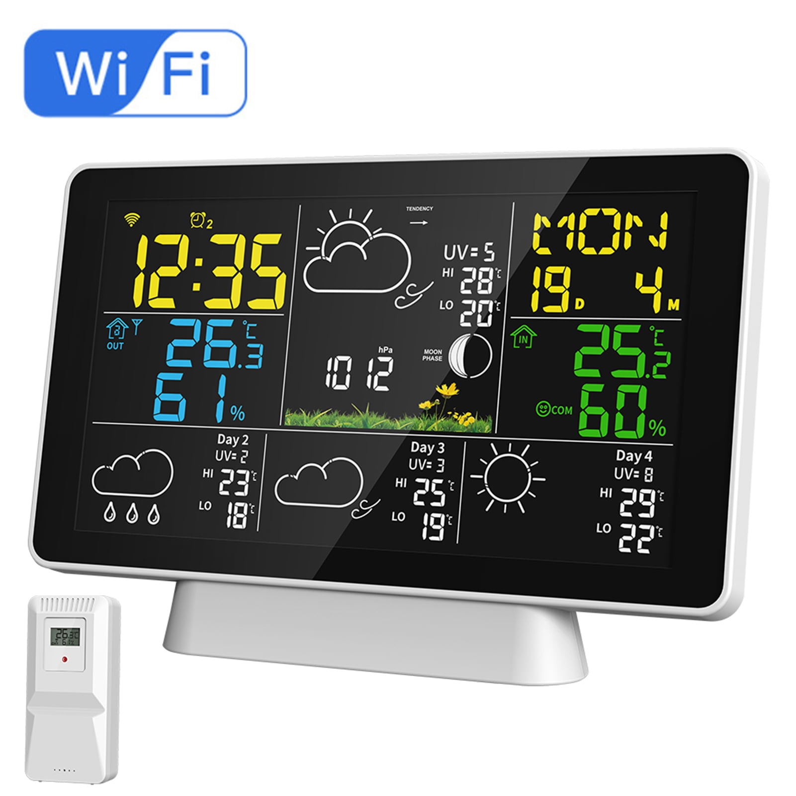 Weather Station,On Same Station Temperature And Pressure Display Peak With Weather On Meter Weather Clock Same Screen Atmospheric Pressure Wifi Color Screen Weather On Tuyya