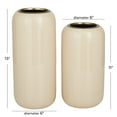 thumbnail image 4 of DecMode 13", 11"H Cream Metal Vase, Set of 2, 4 of 8