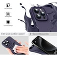 thumbnail image 3 of Liquid Silicone Case for iPhone 15 Pro - [Camera All-Round Protection] [Soft Microfiber Lining Anti-Scratch] 4 Layer Full Covered Shockproof Gel Rubber Phone Case Cover, 6.1", Dark Purple, 3 of 16