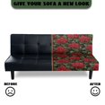 thumbnail image 4 of Yuyamidu Christmas Futon Cover Armless Sofa Covers Poinsettia Stretch Futon Couch Cover Easy to Install Sofa Bed Slipcover Protector Gift for Holiday, 4 of 8