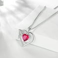 thumbnail image 4 of Red Heart Necklace Butterfly July Birthstone Necklace Ruby Crystal 925 Sterling Silver Pendant Jewelry Women Wedding Birthday Mother's Day Gifts, 4 of 10