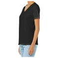 thumbnail image 4 of Yellow Rooster Women's Relaxed Jersey Short Sleeve V-Neck Tee Black S, 4 of 6