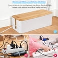 thumbnail image 2 of ERDS-Cable Management Box Organizer, Set of 2 Bamboo Lid Large Storage Wire Holder to Conceal Hide Surge Protector, Power Strips & Cords on Desk or Floor - with 5 Cables Fastening Tapes for Home, Off, 2 of 4