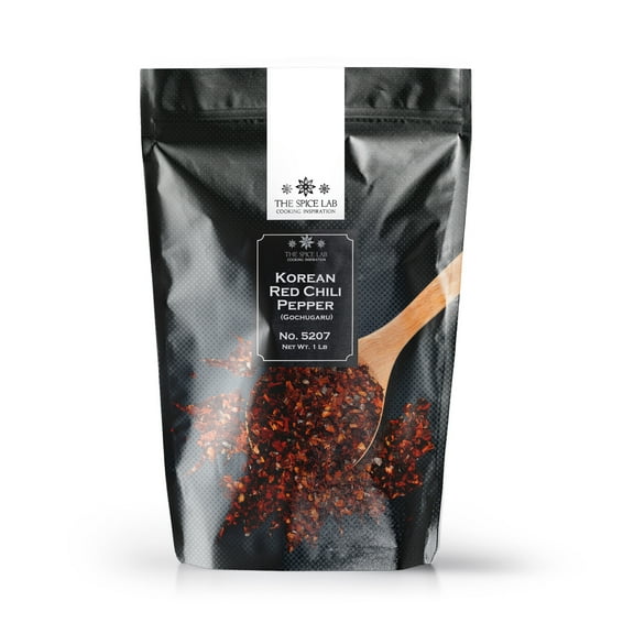 The Spice Lab (1 Lb) Korean Red Chili Pepper Flakes (Gochugaru) - Kosher Gluten-Free Non-GMO All Natural Peppers - 5207